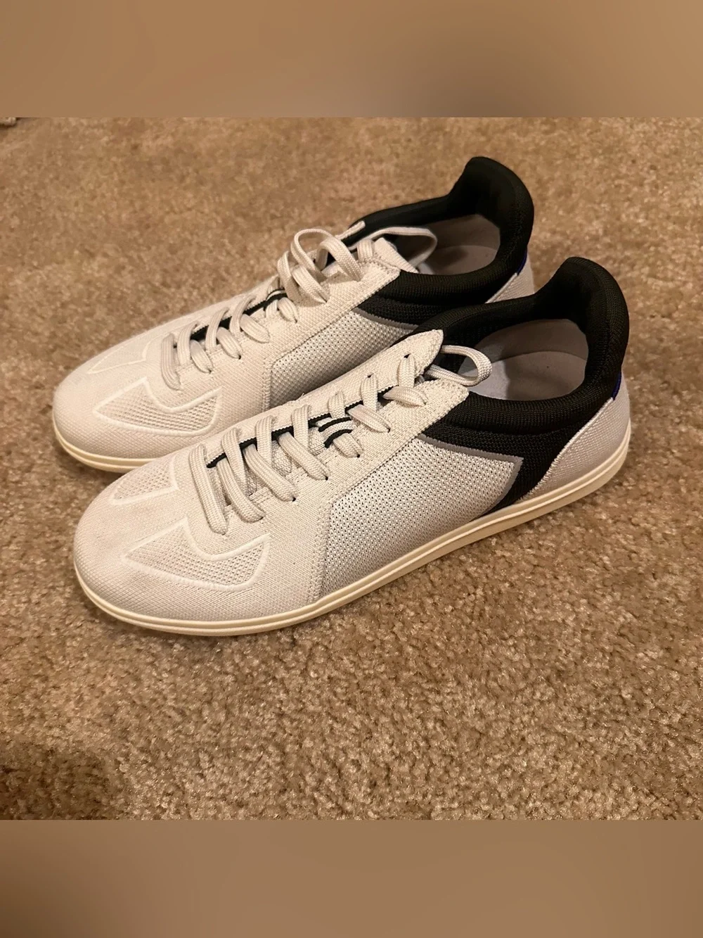 ROTHYS White with Blue and Tan RS01 Hudson Sneaker Lace Up Sneaker Mens' 9.5